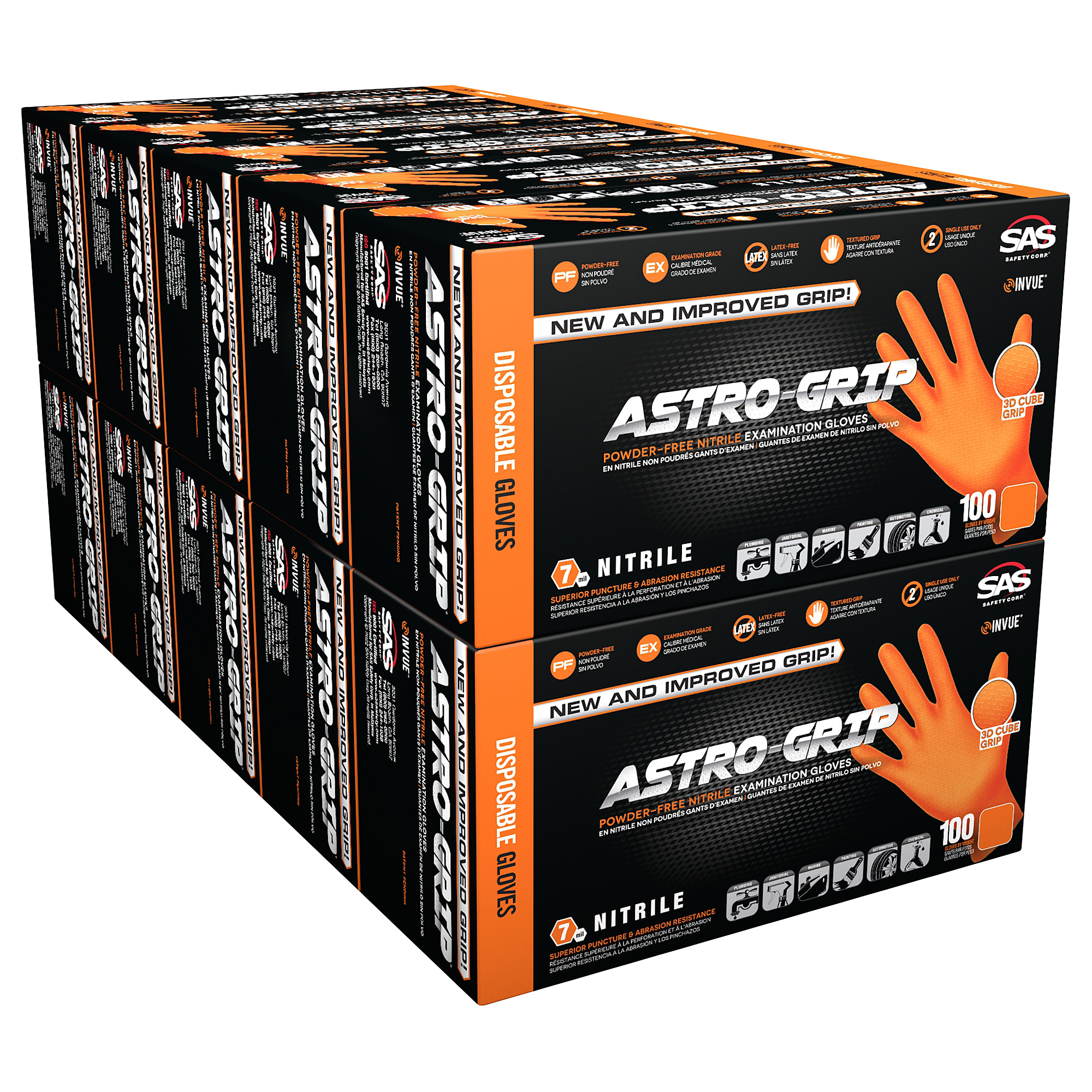 Astro-Grip Disposable Nitrile Gloves, 1000-Pack